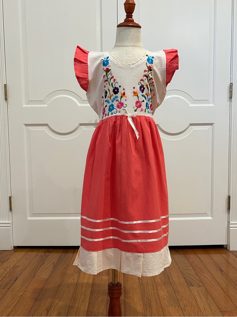 Mexican Girls Dress With Hand Embroidered.